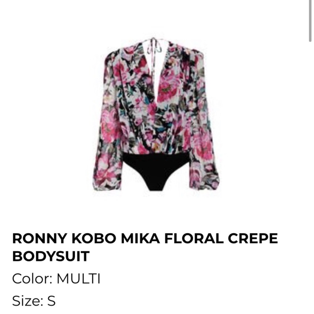 STUNNING RONNY KOBO MIKA FLORAL CREPE BODYSUIT